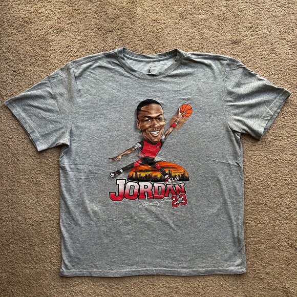 Air Jordan Shirt Mens XL Nike Dri Fit Michael Jordan Short Sleeve Grey - Picture 1 of 11